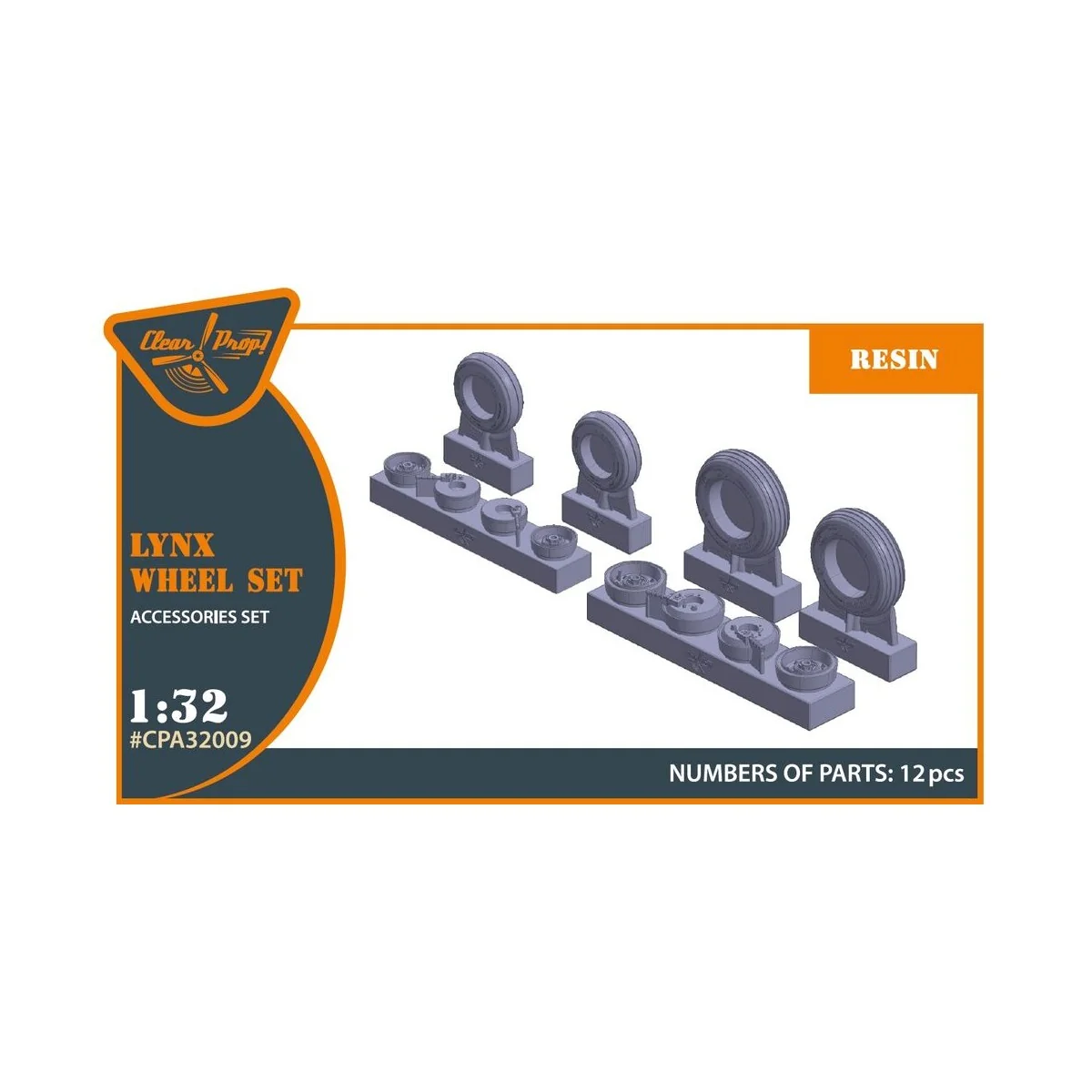 Lynx wheel set for Revell kits, 1/32 - Clear Prop Accessories CPA32009