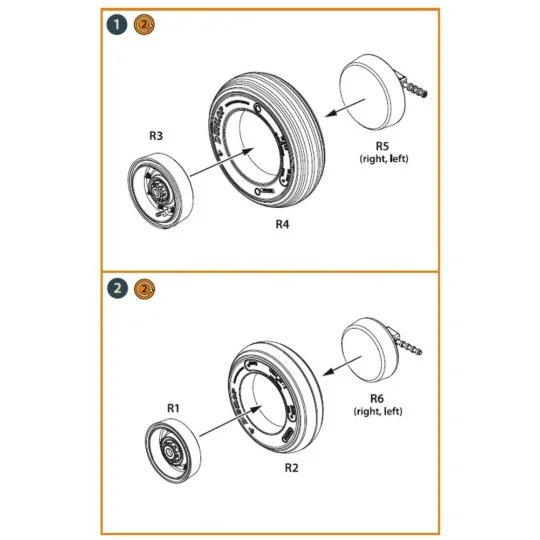 Lynx wheel set for Revell kits, 1/32 - Clear Prop Accessories CPA32009