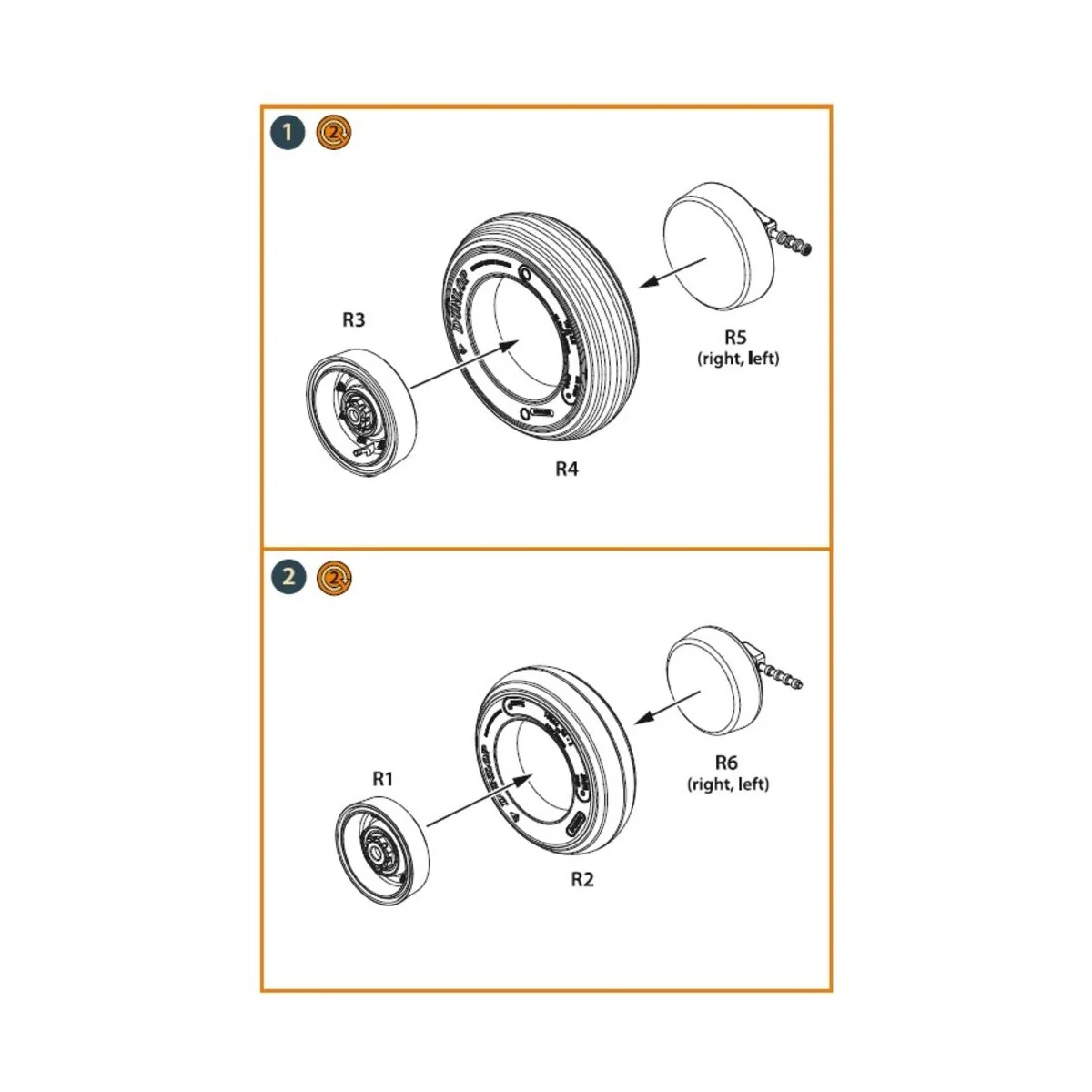 Lynx wheel set for Revell kits, 1/32 - Clear Prop Accessories CPA32009