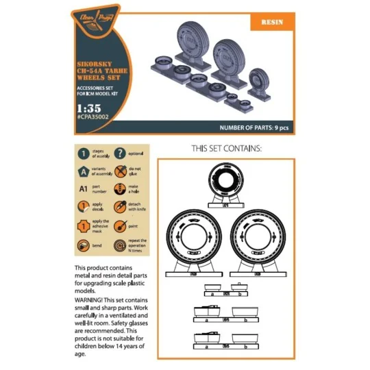 CH-54A Tarhe wheel set for ICM kits, 1/35 - Clear Prop Accessories ...