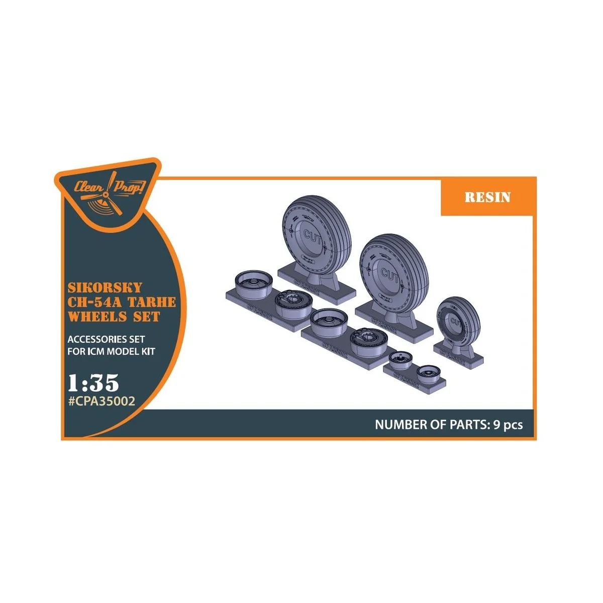 CH-54A Tarhe wheel set for ICM kits, 1/35 - Clear Prop Accessories ...