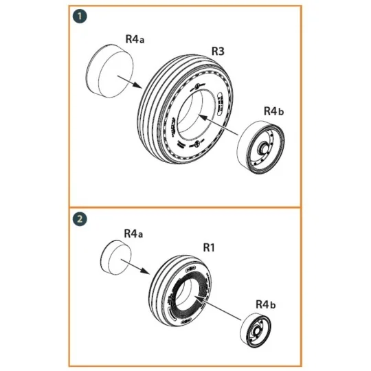 CH-54A Tarhe wheel set for ICM kits, 1/35 - Clear Prop Accessories ...
