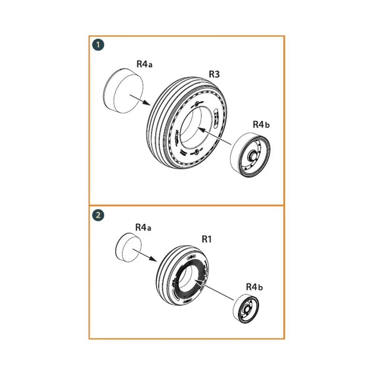 CH-54A Tarhe wheel set for ICM kits, 1/35 - Clear Prop Accessories ...