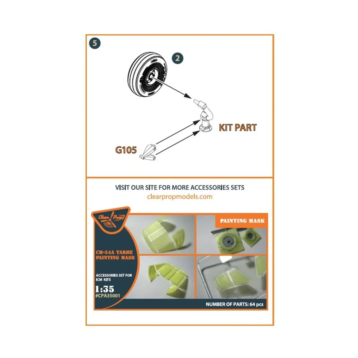 CH-54A Tarhe wheel set for ICM kits, 1/35 - Clear Prop Accessories ...