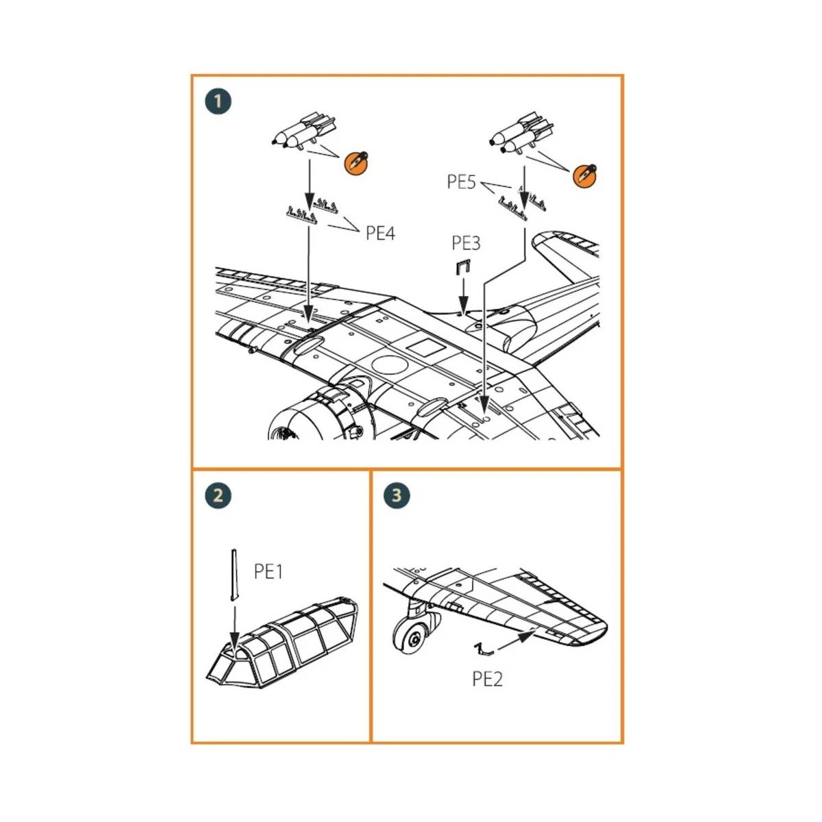 Ki-51 Sonia (all versions) PE parts for CP kits CP14401/CP14402/CP1...