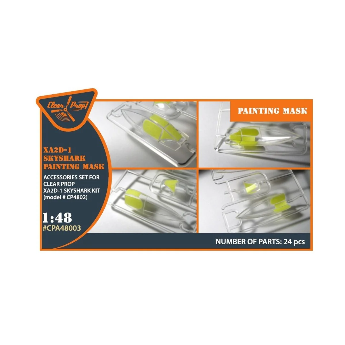 XA2D-1 Skyshark painting mask for CP kit CP4802, 1/48 - Clear Prop ...