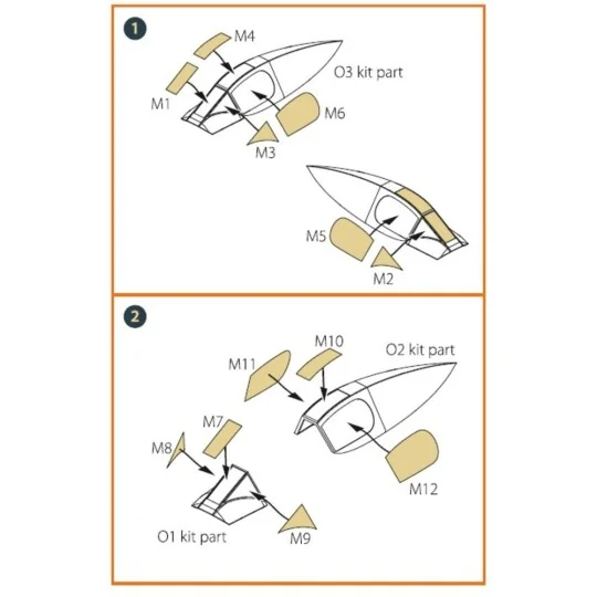 XA2D-1 Skyshark painting mask for CP kit CP4802, 1/48 - Clear Prop ...