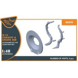 Hawk H-75 M/N/O resin exhaust for CP kits CP4803/CP4804, 1/48 - Cle... 2