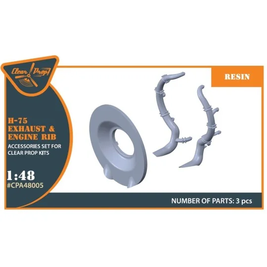 Hawk H-75 M/N/O resin exhaust for CP kits CP4803/CP4804, 1/48 - Cle...