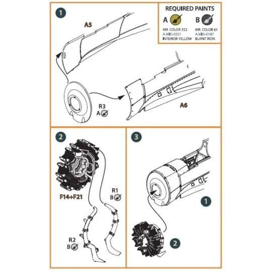 Hawk H-75 M/N/O resin exhaust for CP kits CP4803/CP4804, 1/48 - Cle...