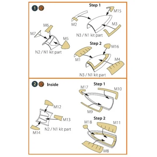 F-82F/G, E/H Twin Mustang painting mask for Modelsvit kits 4818/482...