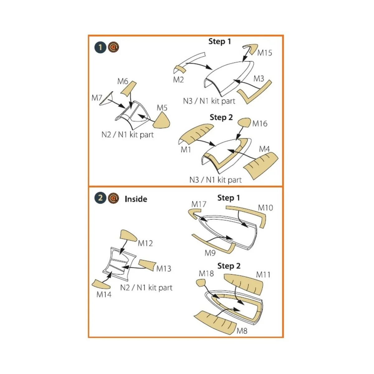 F-82F/G, E/H Twin Mustang painting mask for Modelsvit kits 4818/482...