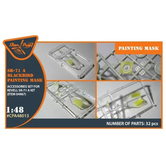 SR-71A BLACKBIRD painting mask for Revell kit, 1/48 - Clear Prop Ac...