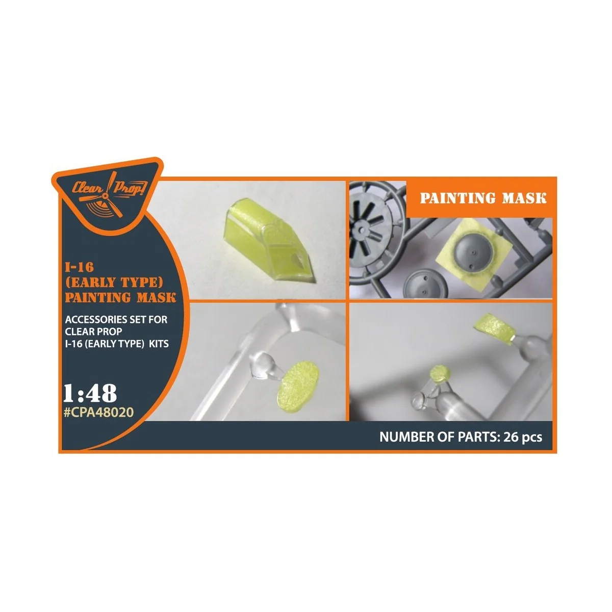 I-16 (early version) painting mask for CP kit, 1/48 - Clear Prop Ac...