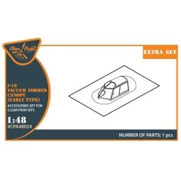 I-16 vacuum formed canopy (early version) for CP kit, 1/48 - Clear ... 2