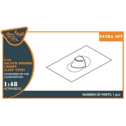 I-16 vacuum formed canopy (late version) for CP kit, 1/48 - Clear P... 2