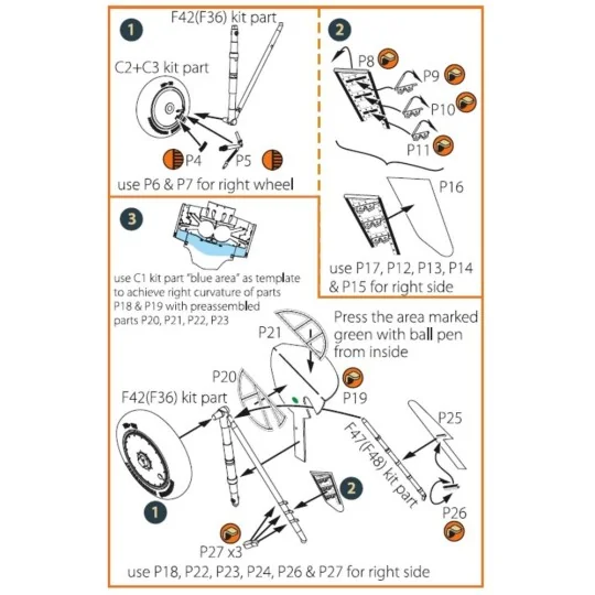 I-16 type 5 EXTERIOR PE parts for CP kits, 1/48 - Clear Prop Access...