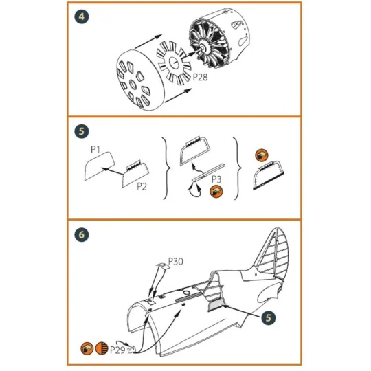 I-16 type 5 EXTERIOR PE parts for CP kits, 1/48 - Clear Prop Access...