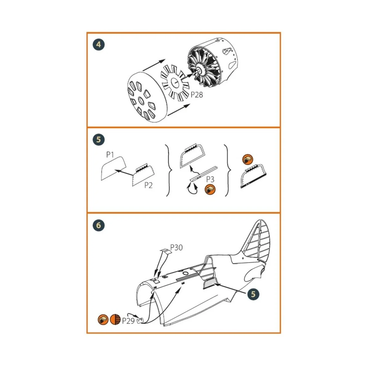 I-16 type 5 EXTERIOR PE parts for CP kits, 1/48 - Clear Prop Access...
