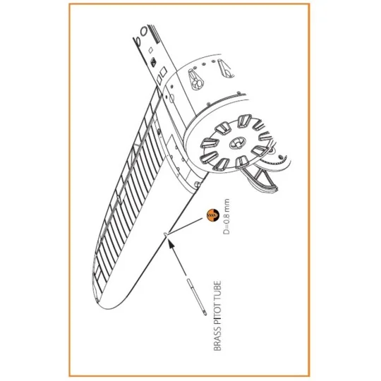 I-16 brass pitot tube, 1/48 - Clear Prop Accessories CPA48027