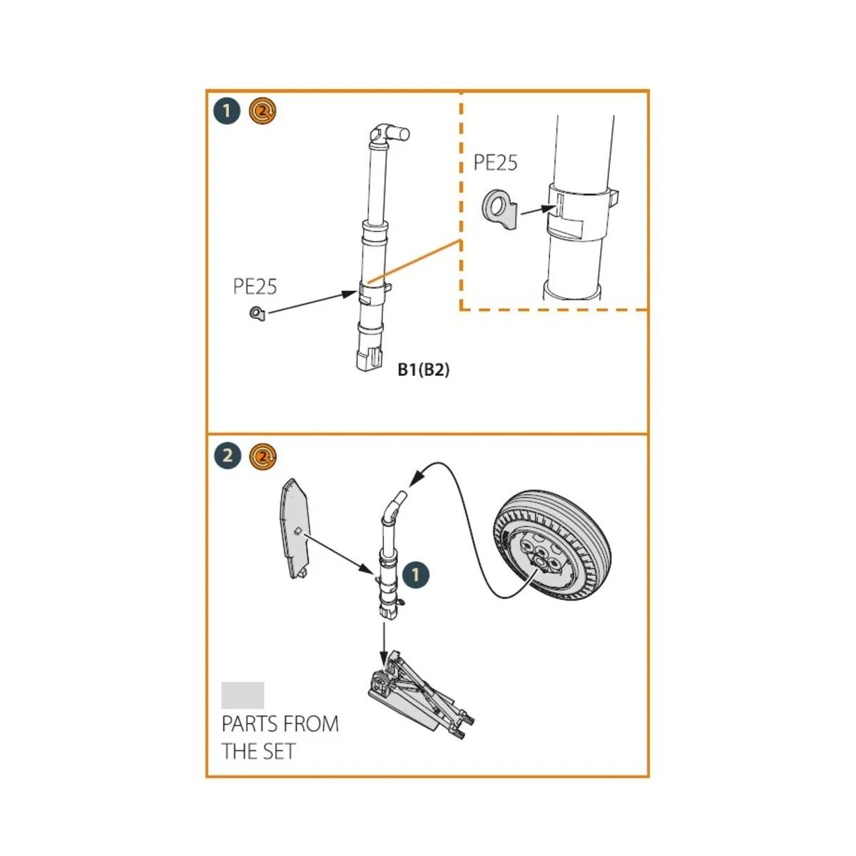 XA2D-1, A2D-1 Skyshark main landing legs for CP kits, 1/48 - Clear ...
