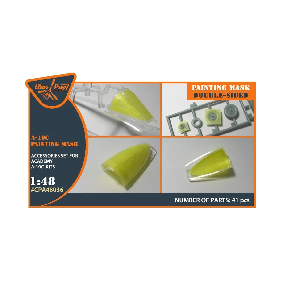 A-10C double-sided painting mask for ACADEMY kit, 1/48 - Clear Prop...