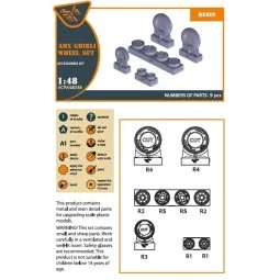 AMX Ghibli wheel set for Kinetic, HobbyBoss kits, 1/48 - Clear Prop... 2