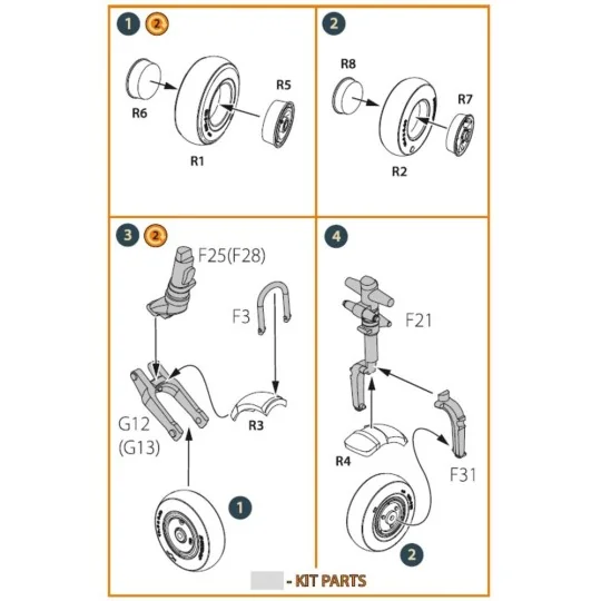 Gloster E28/39 Pioneer wheel set, 1/48 - Clear Prop Accessories CPA...