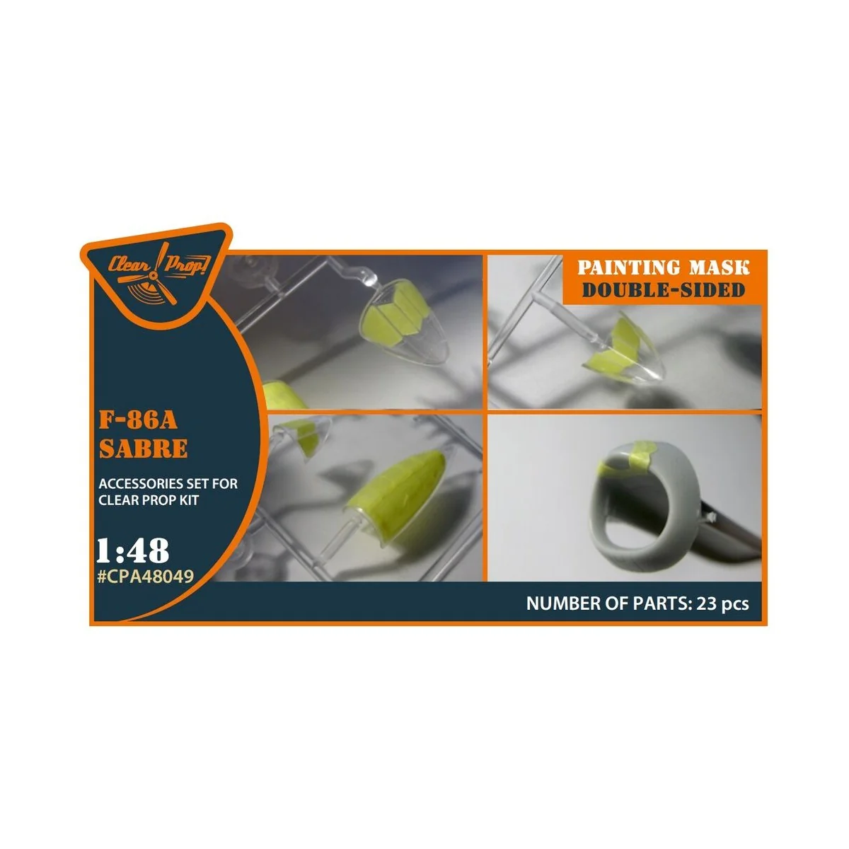 F-86A double-sided painting mask for CP kits, 1/48 - Clear Prop Acc...