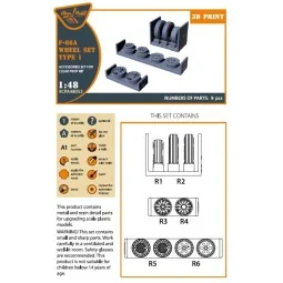 F-86A wheel set type 1 for CP kits, 1/48 - Clear Prop Accessories C... 2