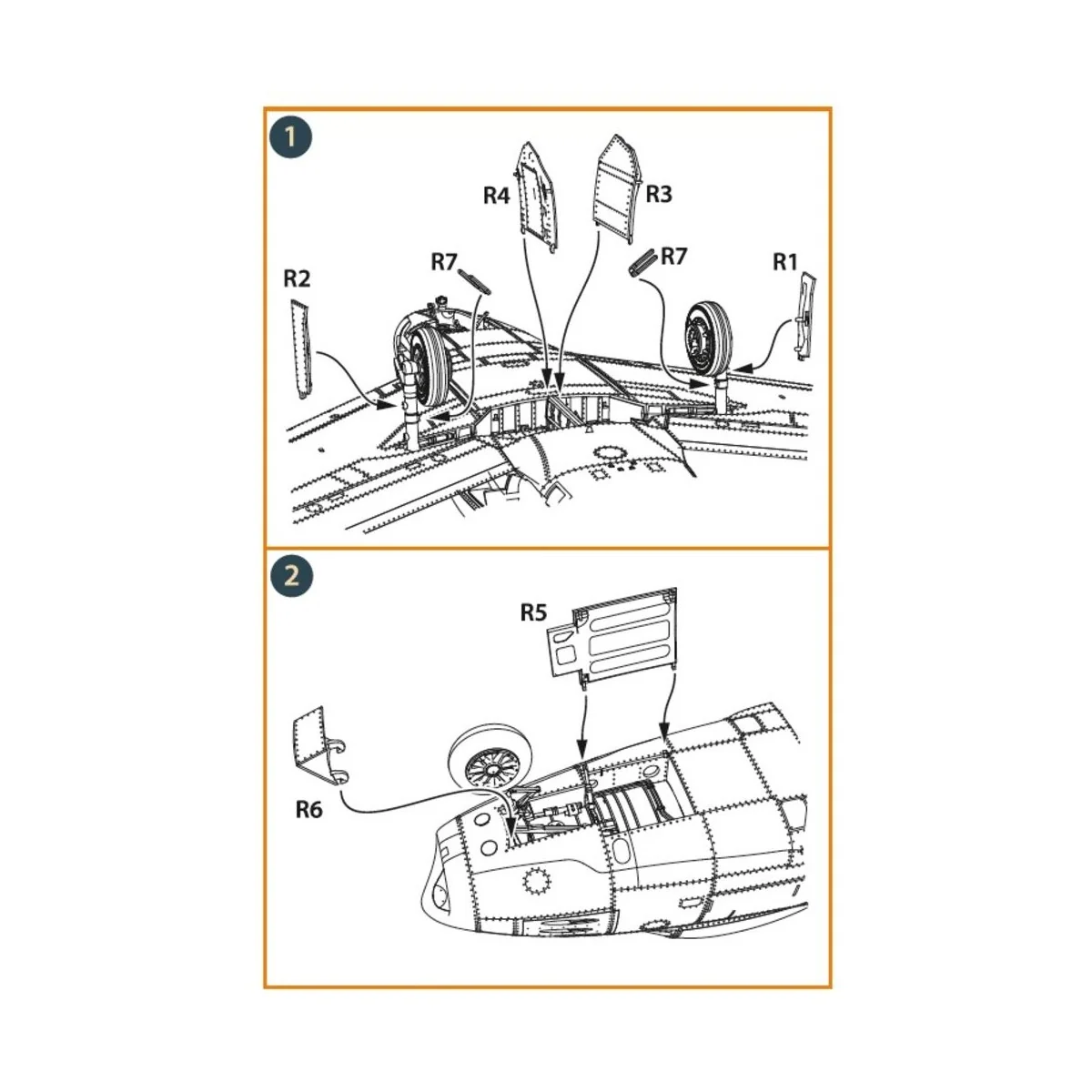 F-86A undercarriage covers for CP kits, 1/48 - Clear Prop Accessori...