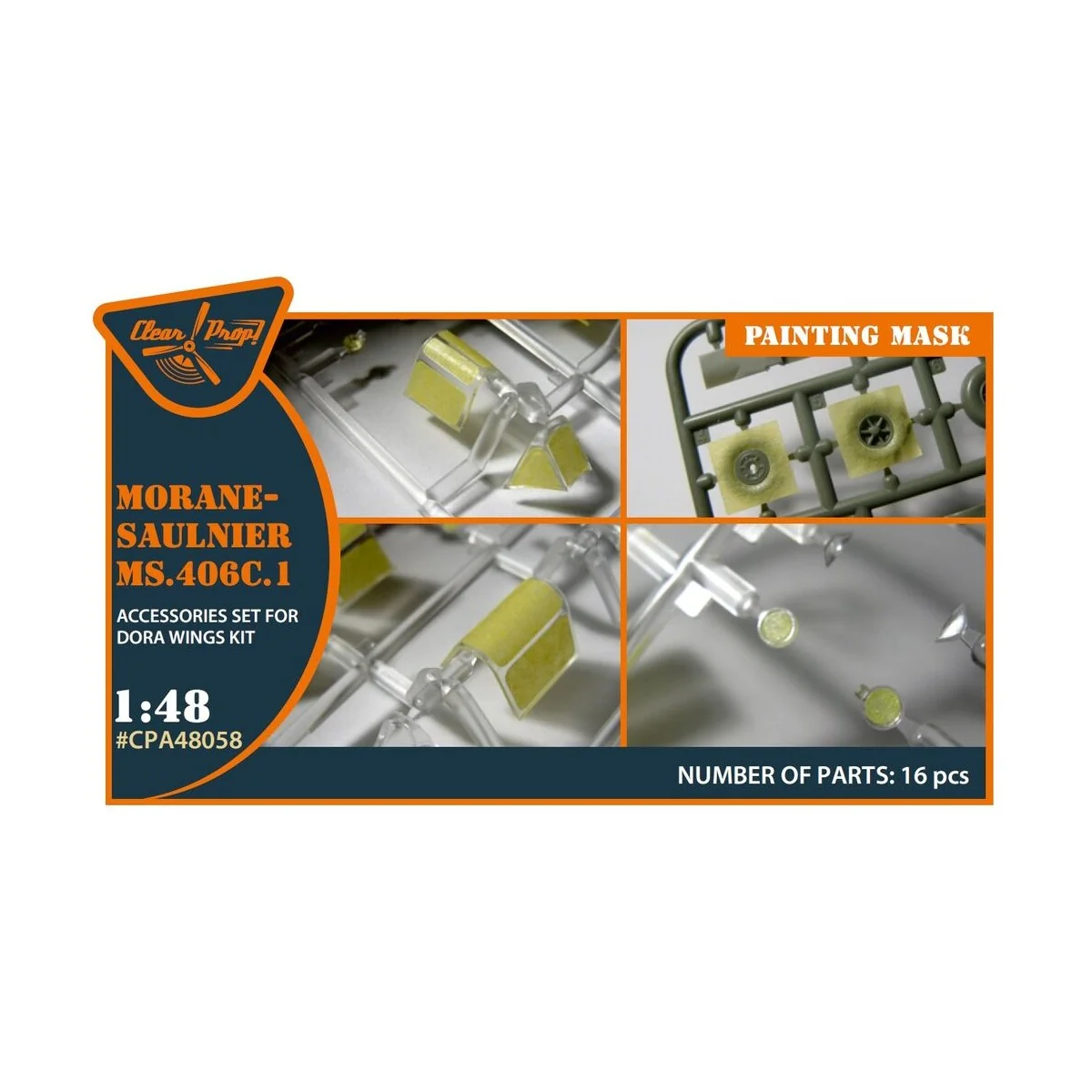 Morane-Saulnier MS.406C.1 painting mask for Dora Wings kit, 1/48 - ...