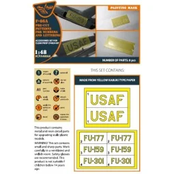F-86A pre-cut patterns for numbers and lettering painting mask for ... 2