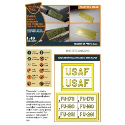 F-86A pre-cut patterns for numbers and lettering painting mask for ... 2