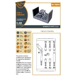 F4B-4 exhausts for CP kits, 1/48 - Clear Prop Accessories CPA48073 2