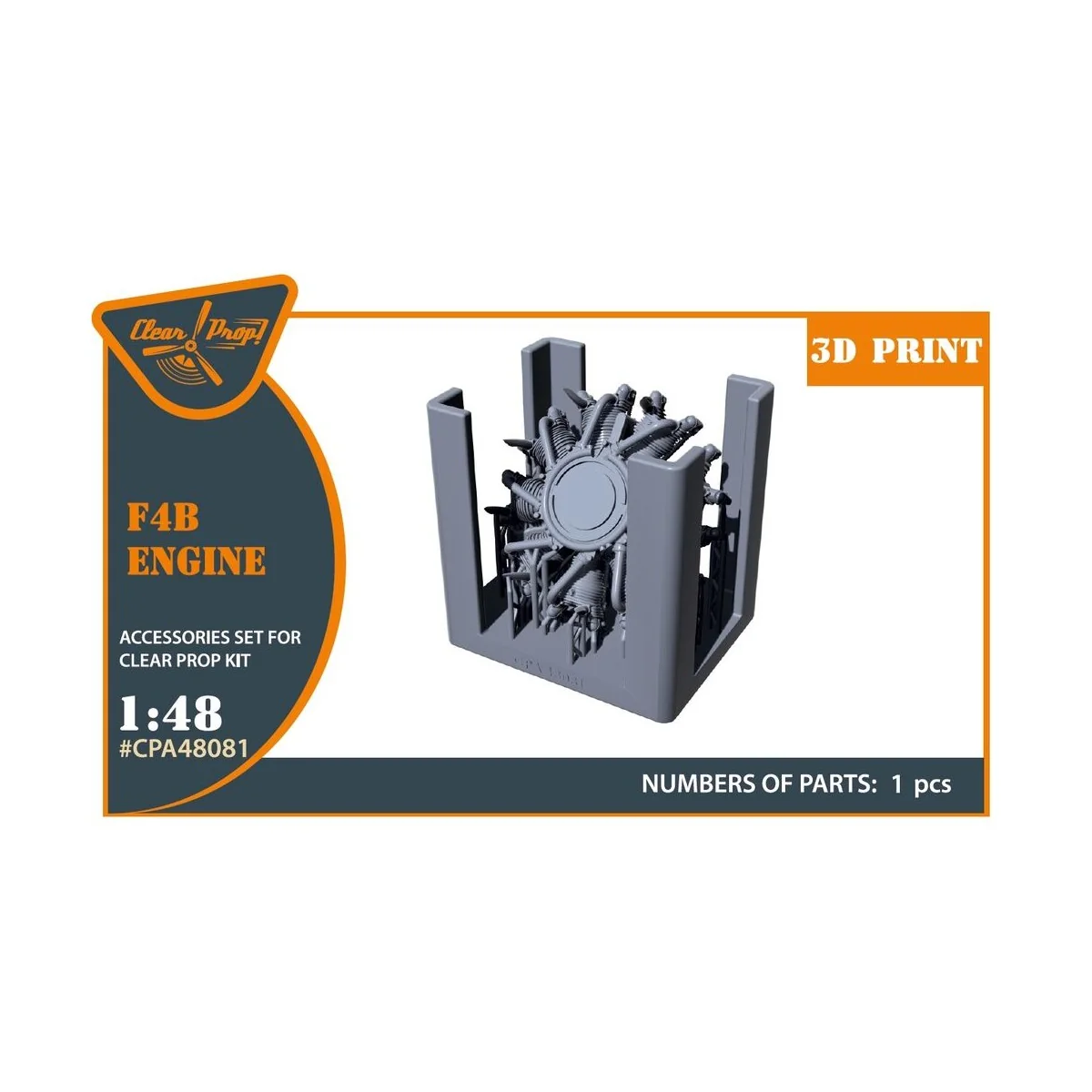 F4B-3/4 Engine for CP kits, 1/48 - Clear Prop Accessories CPA48081