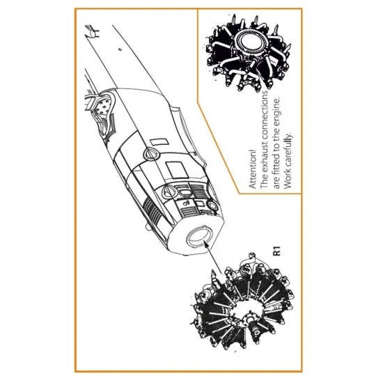 F4B-3/4 Engine for CP kits, 1/48 - Clear Prop Accessories CPA48081