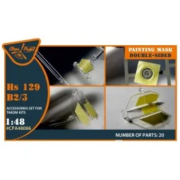 Hs 129B2/3 double-sided painting mask for Takom kit, 1/48 - Clear P...