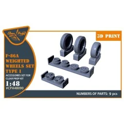 F-86A Wheels set (weighted) type 1 for CP kits, 1/48 - Clear Prop A...