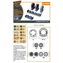 F-86A Wheels set (weighted) type 1 for CP kits, 1/48 - Clear Prop A... 2