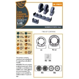 F-86A Wheels set (weighted) type 2 for CP kits, 1/48 - Clear Prop A... 2