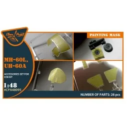 UH-60A, MH-60L painting mask for ICM kit, 1/48 - Clear Prop Accesso...