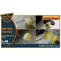 UH-60A, MH-60L double-sided painting mask for ICM kit, 1/48 - Clear...