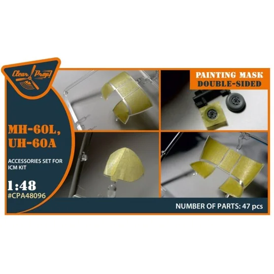 UH-60A, MH-60L double-sided painting mask for ICM kit, 1/48 - Clear...
