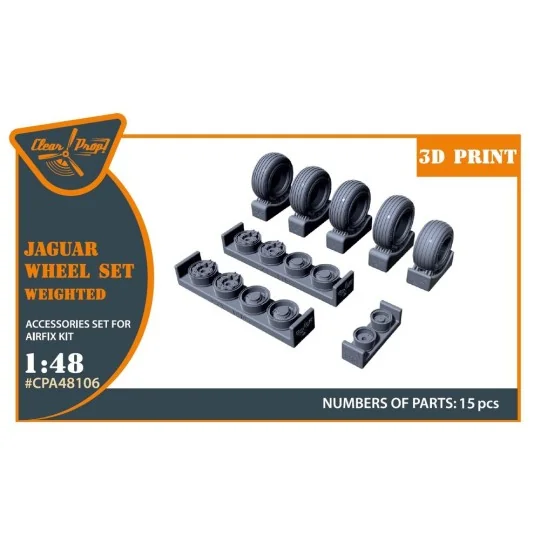 Jaguar Wheels set (weighted) for Airfix kit, 1/48 - Clear Prop Acce...