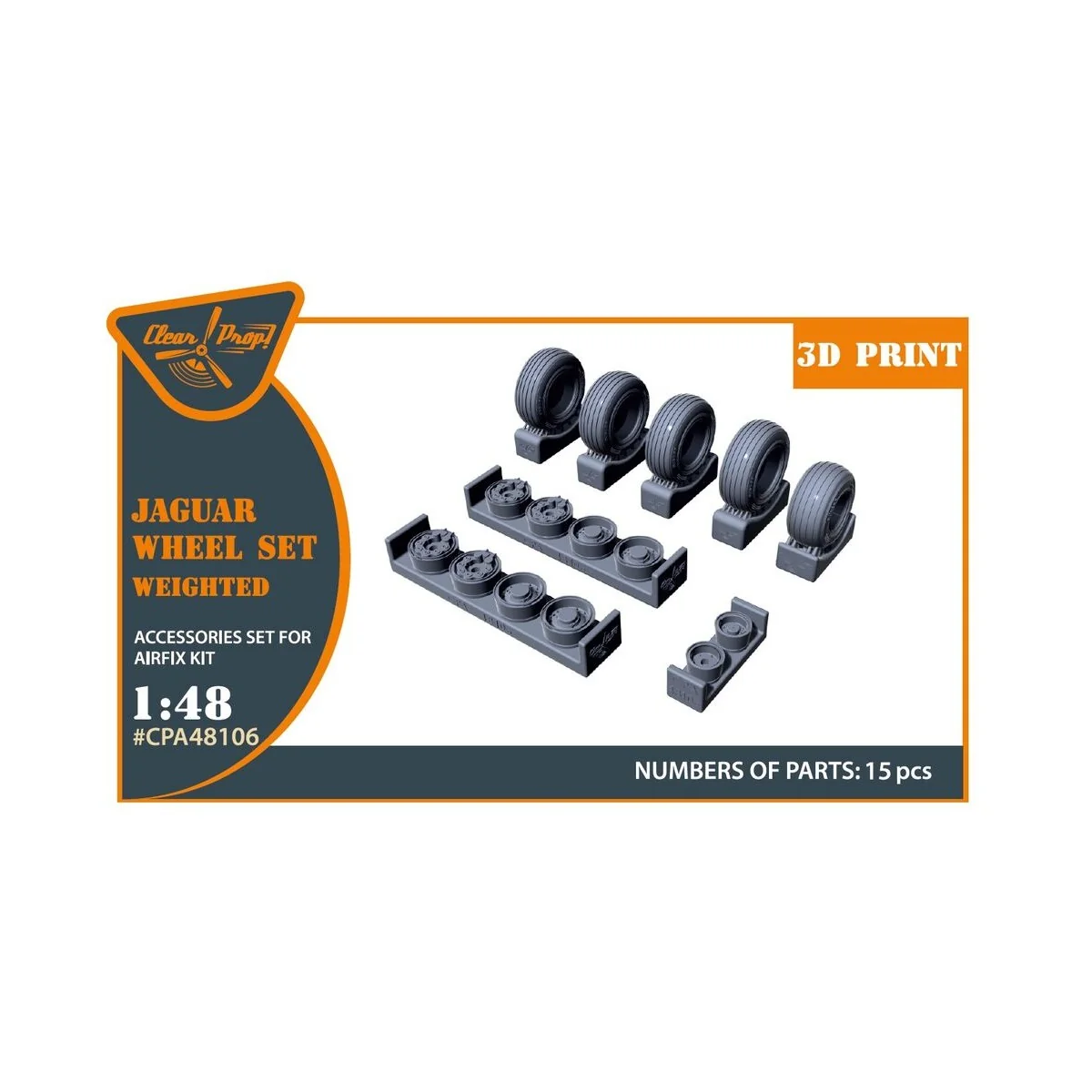 Jaguar Wheels set (weighted) for Airfix kit, 1/48 - Clear Prop Acce...