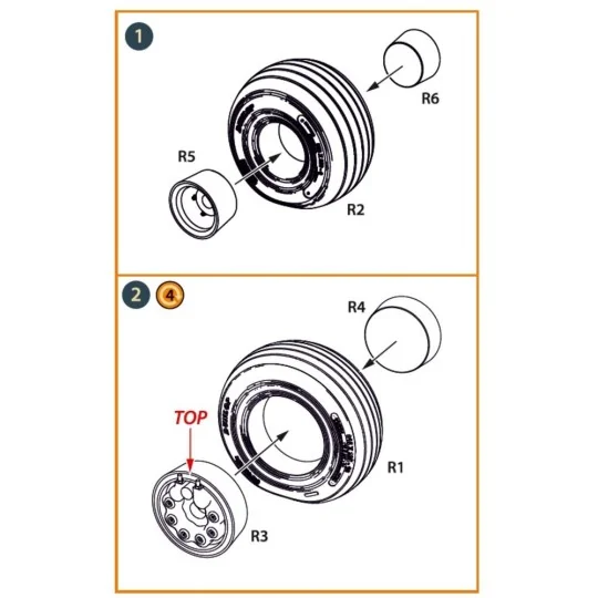 Jaguar Wheels set (weighted) for Airfix kit, 1/48 - Clear Prop Acce...
