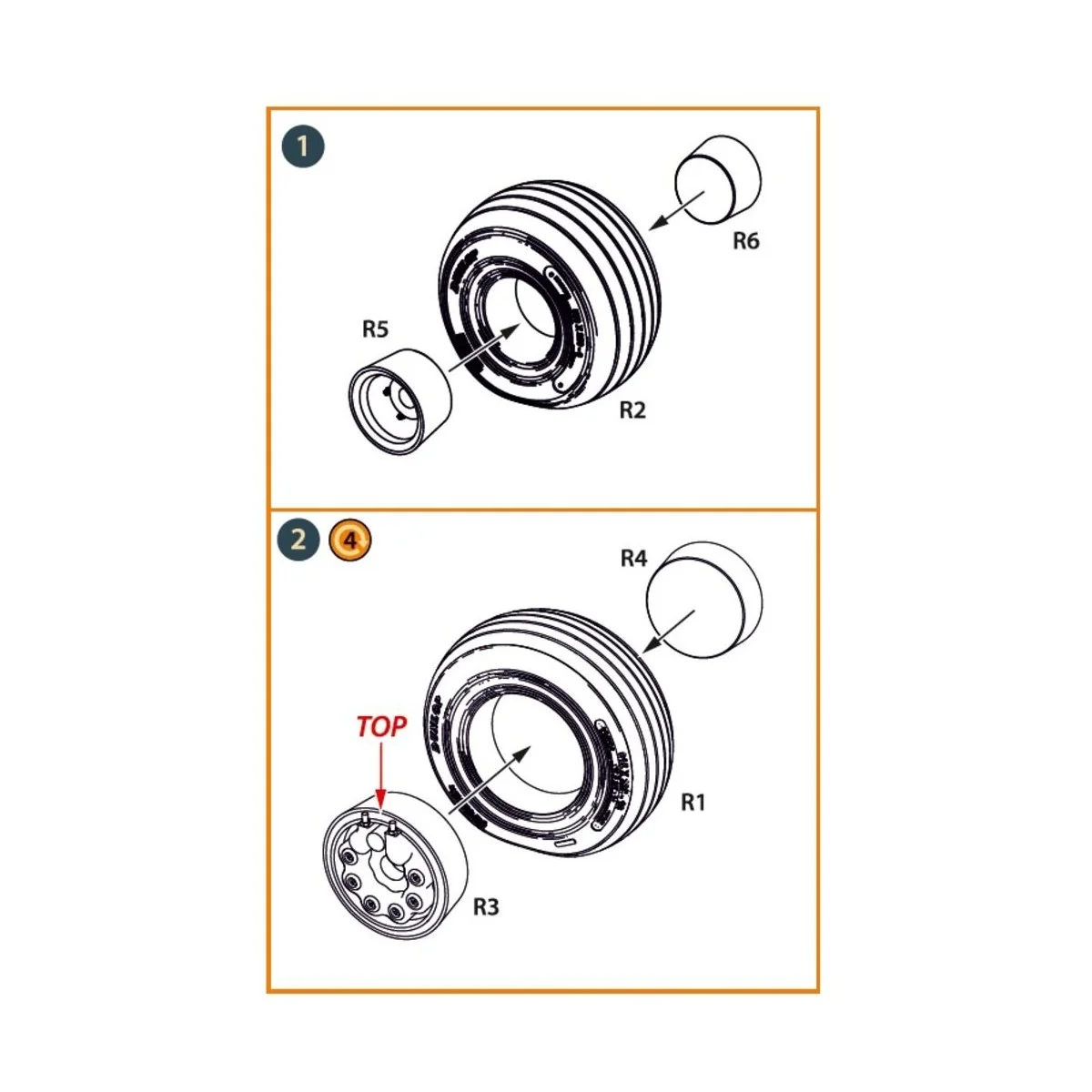 Jaguar Wheels set (weighted) for Airfix kit, 1/48 - Clear Prop Acce...