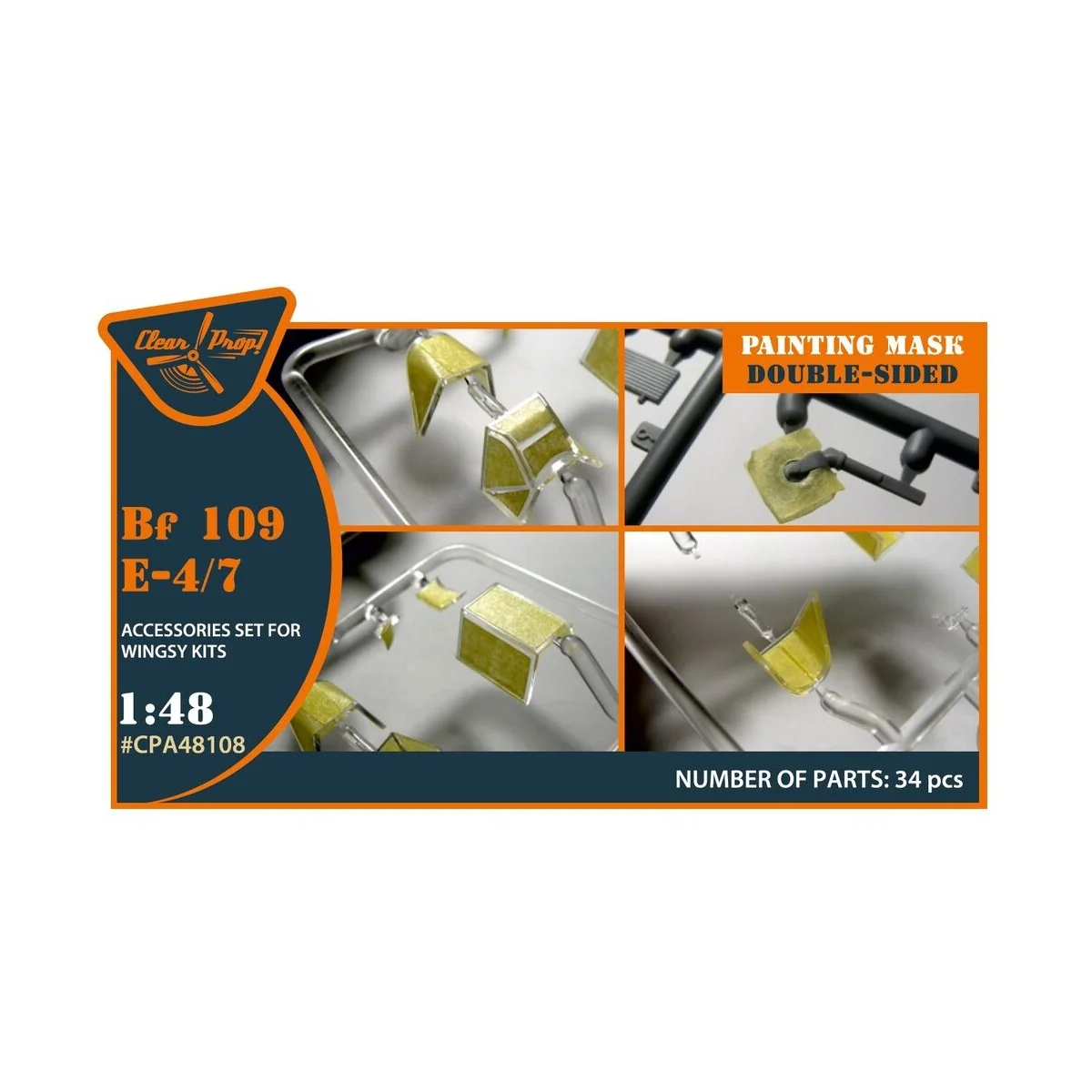 Bf-109E-4/7 double-sided painting mask for Wingsy Kits, 1/48 - Clea...