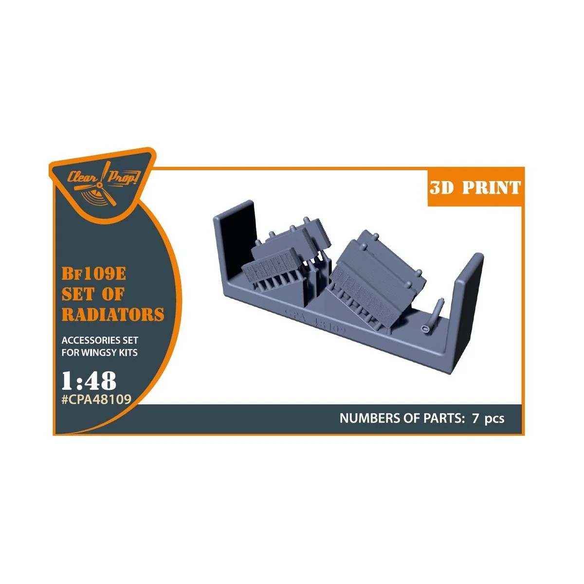 Bf-109E set of radiators for Wingsy Kits, 1/48 - Clear Prop Accesso...